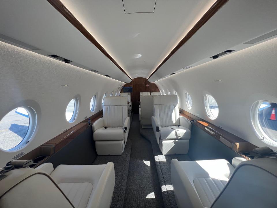 Flying on a Gulfstream G280.