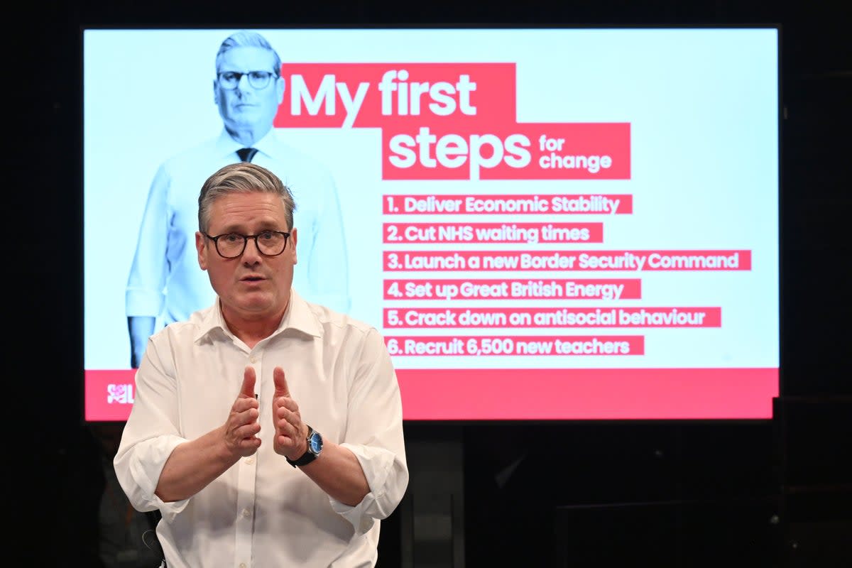 Labour leader Sir Keir Starmer at the Backstage Centre on May 16 (Leon Neal / Getty Images)