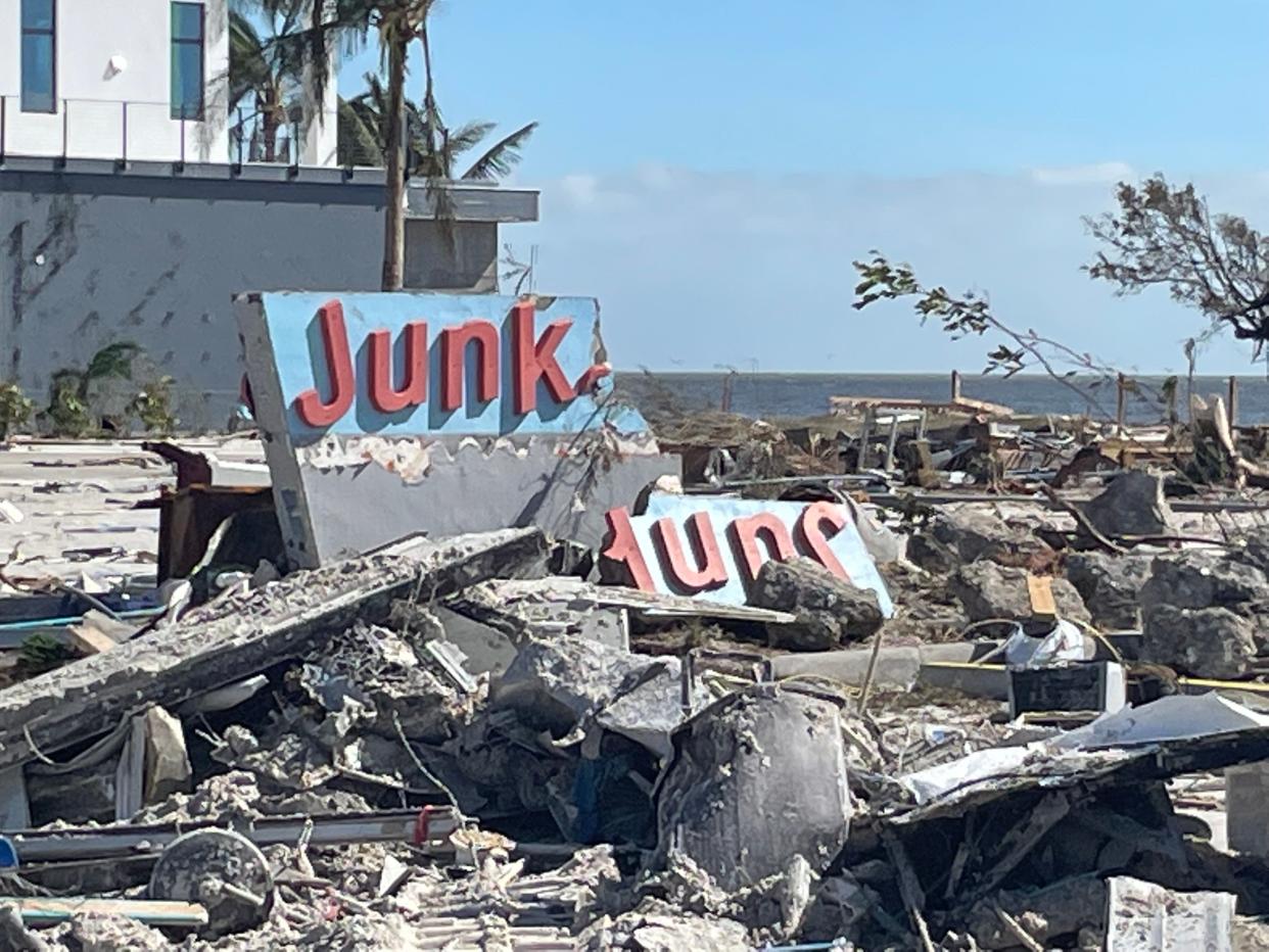 The Junkanoo Beach Restaurant in Fort Myers Beach, Florida, was destroyed by Hurricane Ian. The restaurant sits a few hundred feet away from property owned by Doug Kent of Springfield.