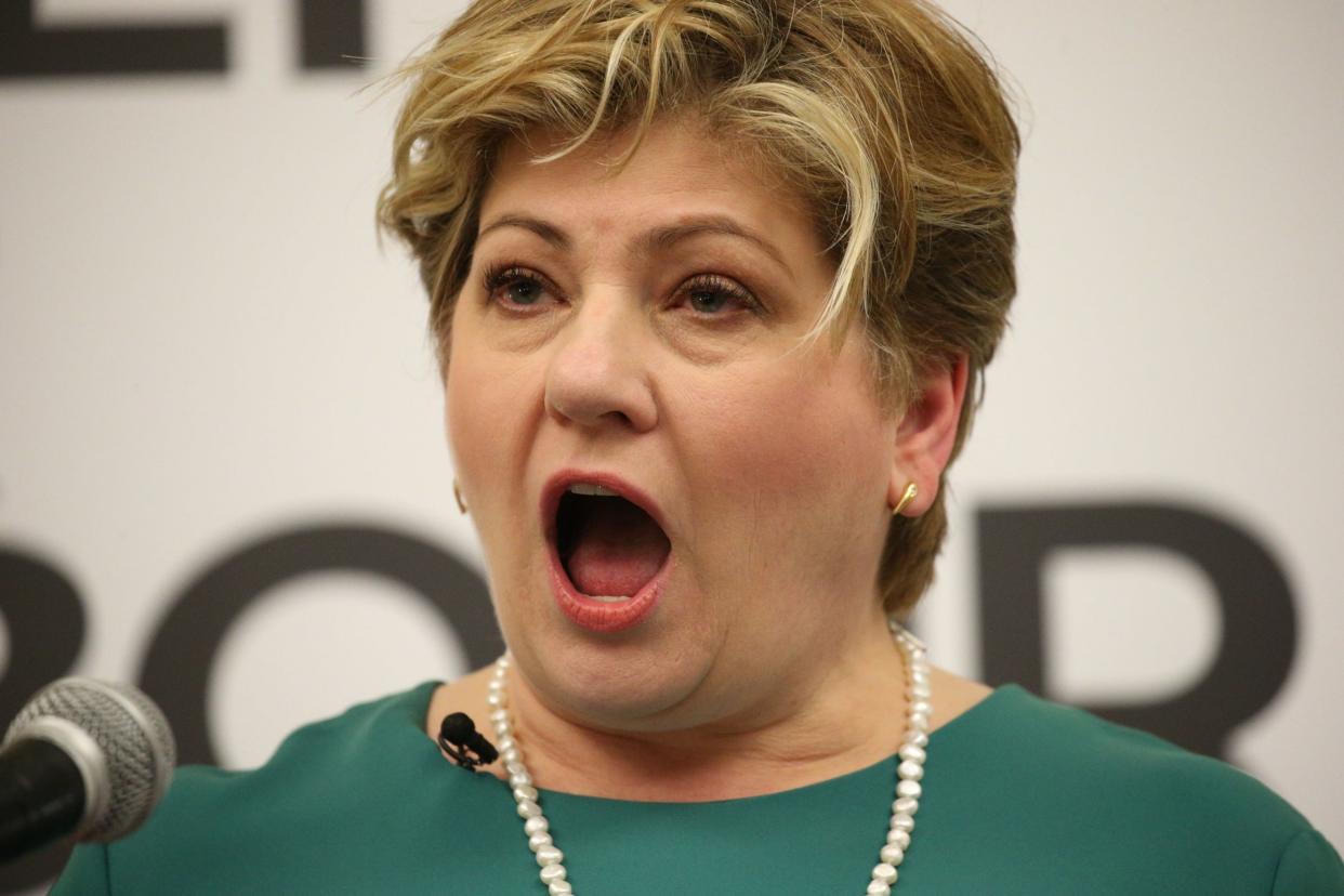 Emily Thornberry launches her campaign for Labour Party leadership at the Guildford Waterside Centre: PA