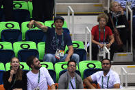 <p>Alright, alright, alright Mr Mcconaughey looked very patriotic as he sat alone in a team USA tee on Day 3.<i> [Photo: Getty]</i></p>