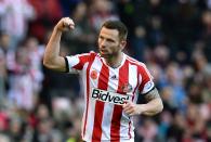 Sunderland's Phil Bardsley celebrates scoring against Manchester City during their English Premier League soccer match at The Stadium of Light in Sunderland, northern England, November 10, 2013.