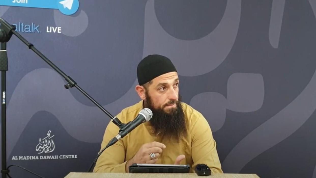 The peak body for Jewish Australians has launched a vilification complaint against Abu Ousayd, also known as Wissam Haddad, over a sermon delivered last year. Picture: YouTube