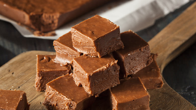 Homemade dark chocolate fudge