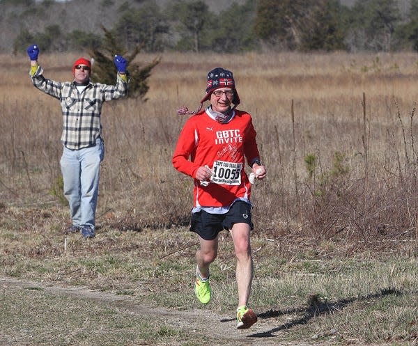 In this 2016 photo, Ken Gartner, 55 at the time, was the first to cross the line in the 10K race.