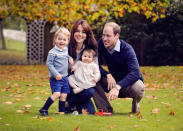 <p>A autumnal photo, taken in late October at Kensington Palace, was picked as the Cambridges Christmas family photo at the end of 2015. <em>[Photo by Chris Jelf/Kensington Palace via Getty Images]</em> </p>