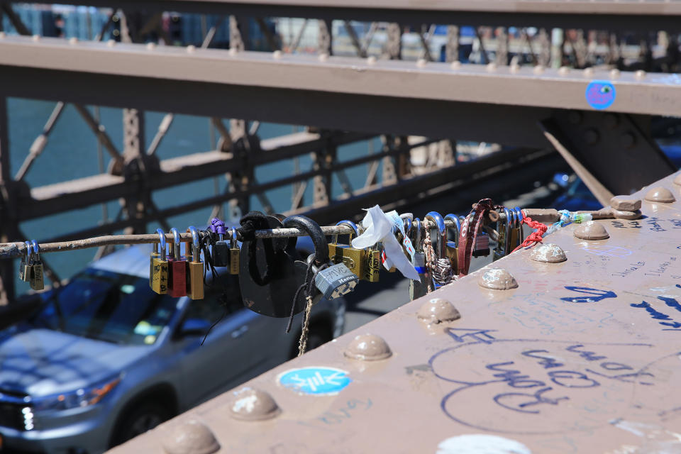 Love locks on the Brooklyn waterfront