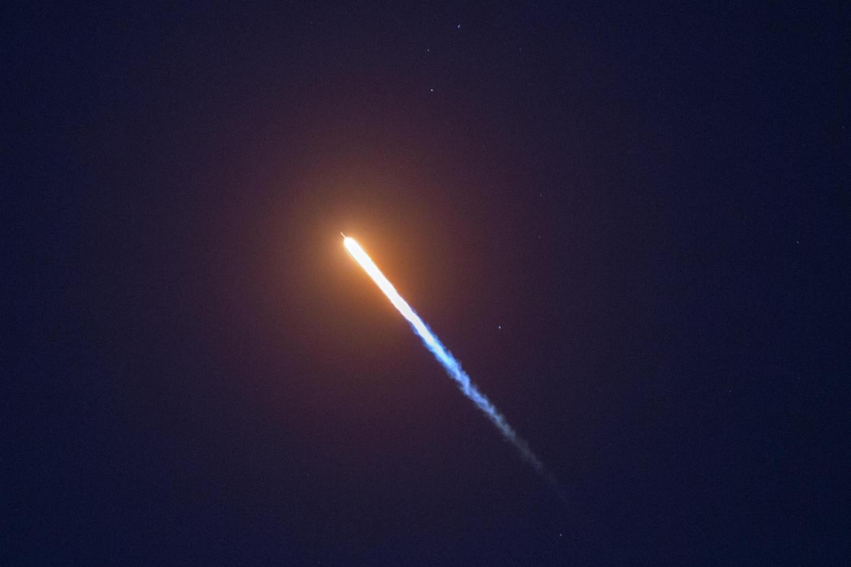 A SpaceX Falcon 9 rocket launches from Vandenberg Air Force Base: David McNew/Getty Images