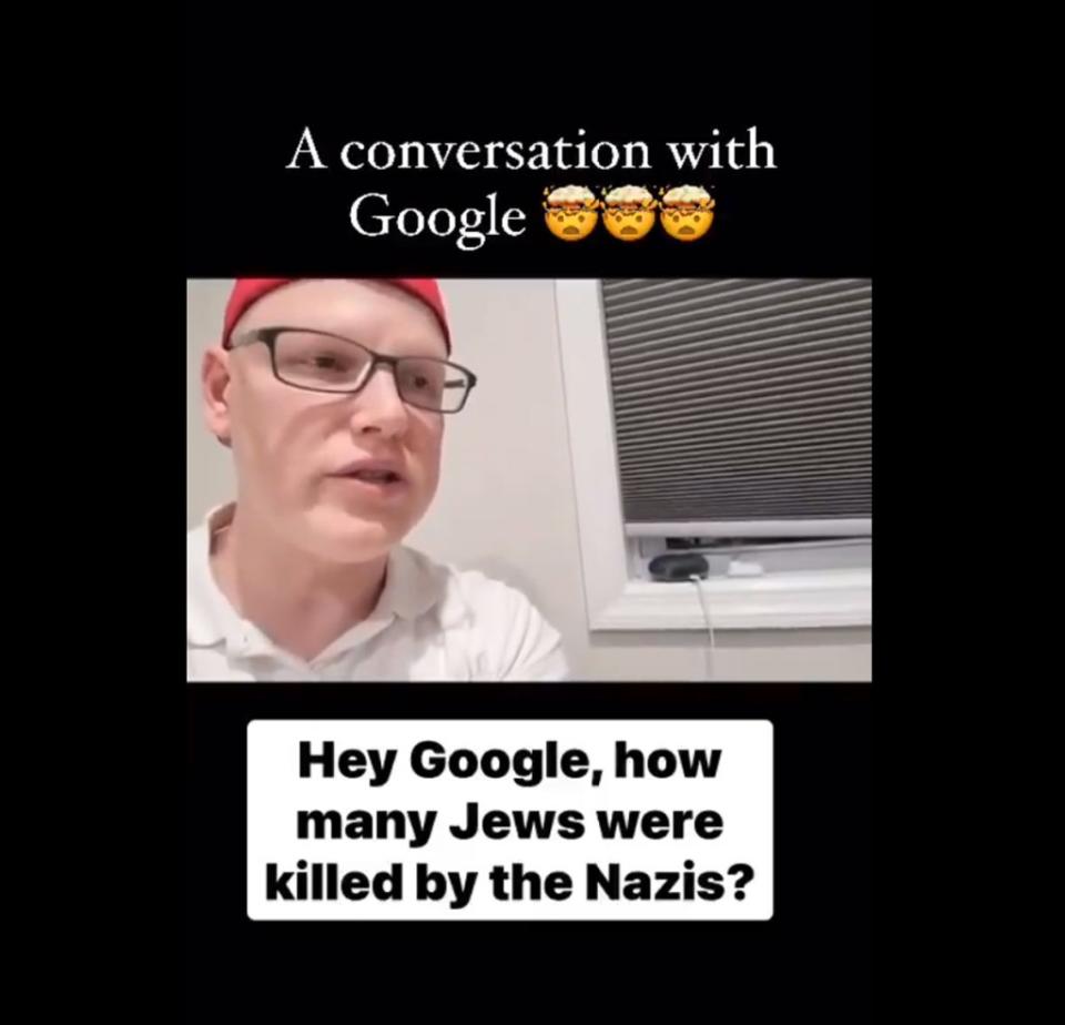 Google Nest repeatedly refused to answer a number of questions relating to Jews and the Holocaust. X/visegrad24