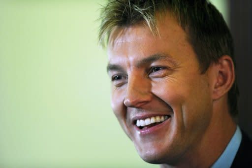 Australian pace bowler Brett Lee announces his retirement from international cricket after a 13-year career, at a media conference in Sydney, on July 13. The 35-year-old said a calf muscle strain that forced him home from Australia's recent one-day tour to Britain was the final straw after a string of setbacks caused by injuries