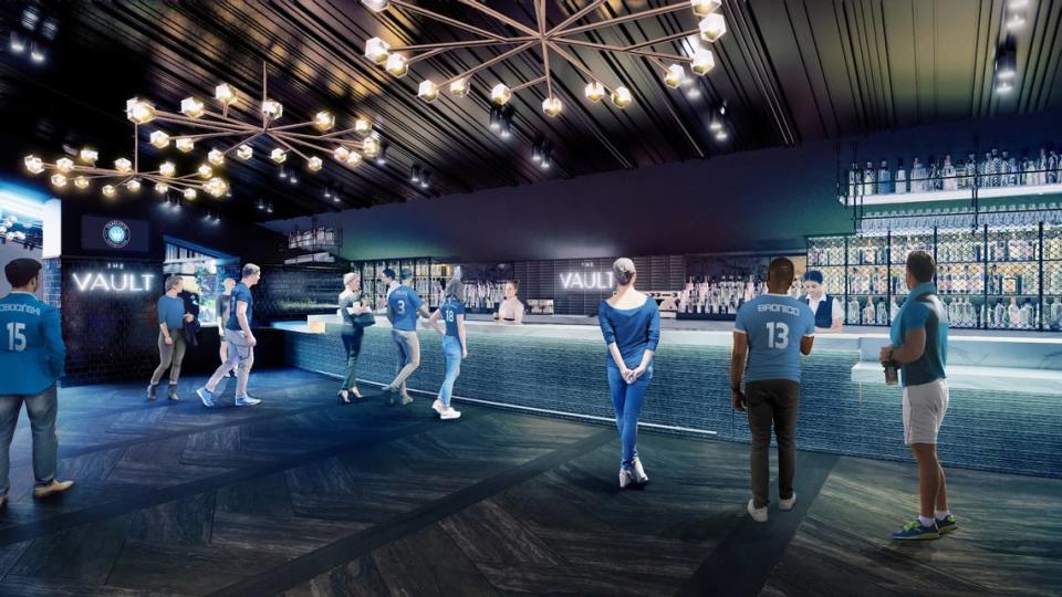 New Bank of America Stadium renderings show a look at a “The Vault,” a bar area near the stadium’s new center tunnel.