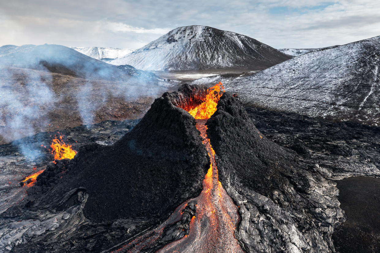 Volcanoes help to 'stabilise' carbon dioxide in the atmosphere. (Getty)