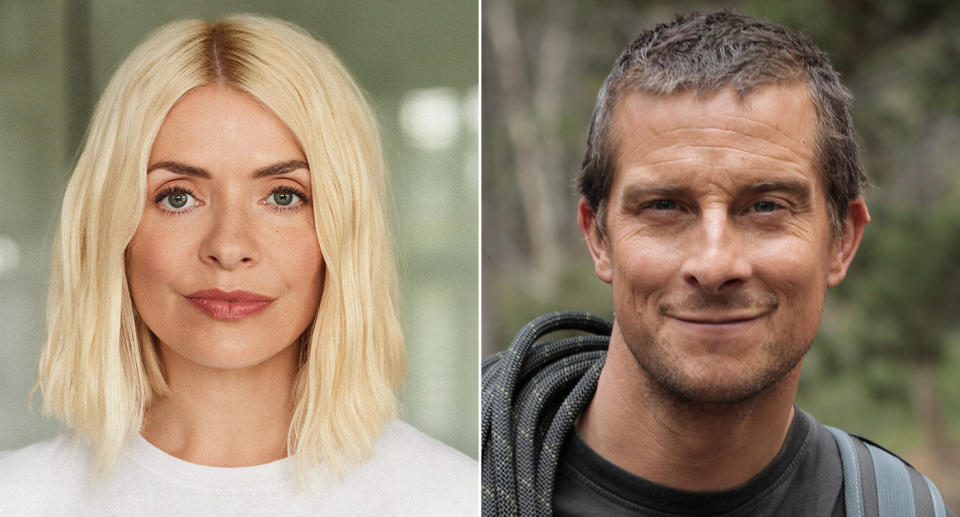 Holly Willoughby and Bear Grylls . (Netflix/PA)