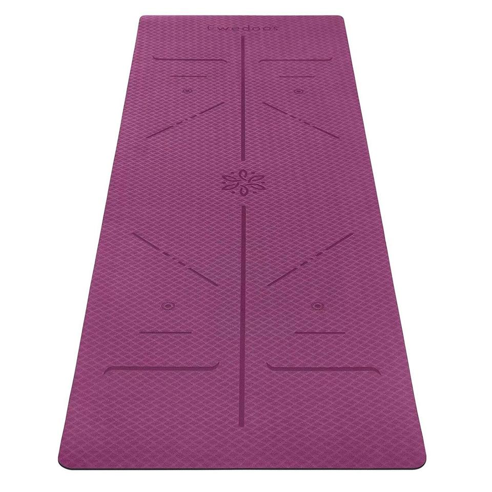 Ewedoos Eco Friendly Yoga Mat with Alignment Lines