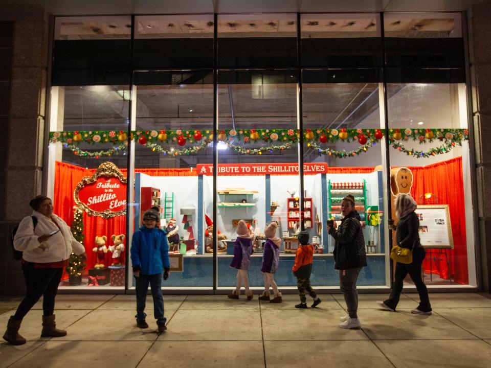 Enjoy a tribute to The Shillito's Elves this holiday season along Fifth Street.