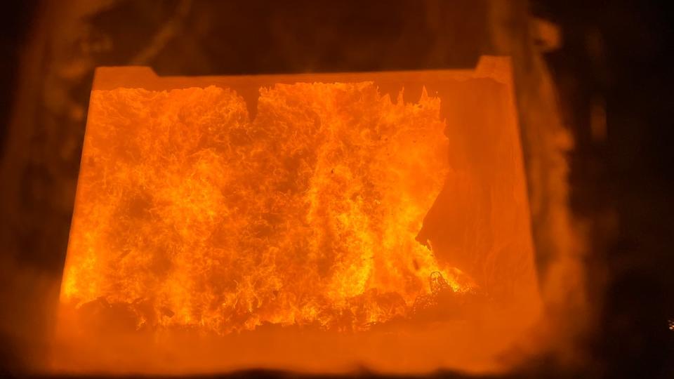 A look inside one of the boilers at the Durham York Energy Centre. The waste-to-energy incinerator needs to burn non-stop in order to reduce emissions.