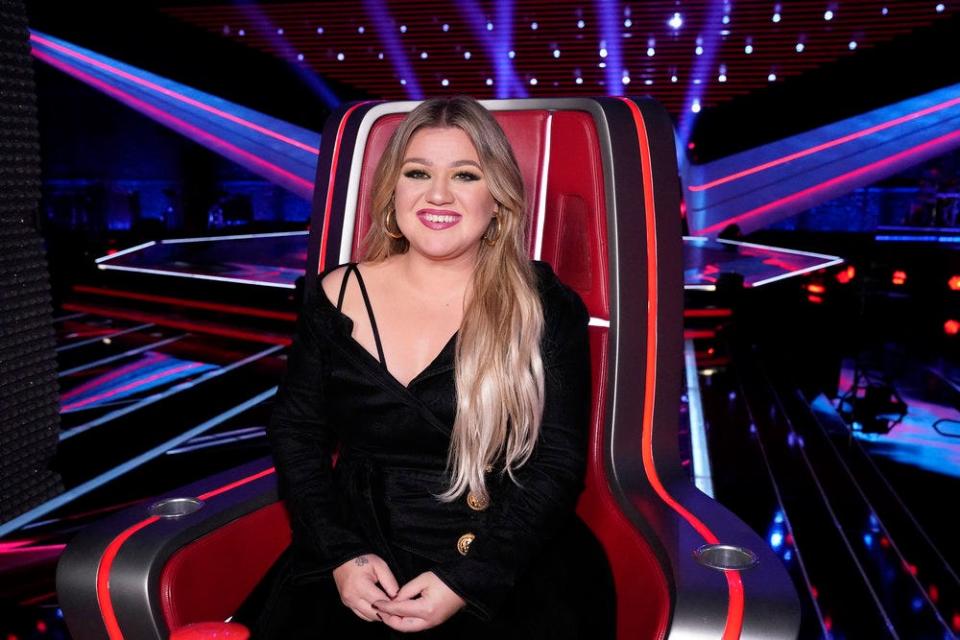 Kelly Clarkson, pictured, administered a lie detector test to Blake Shelton during the fourth round of blind auditions Tuesday night.