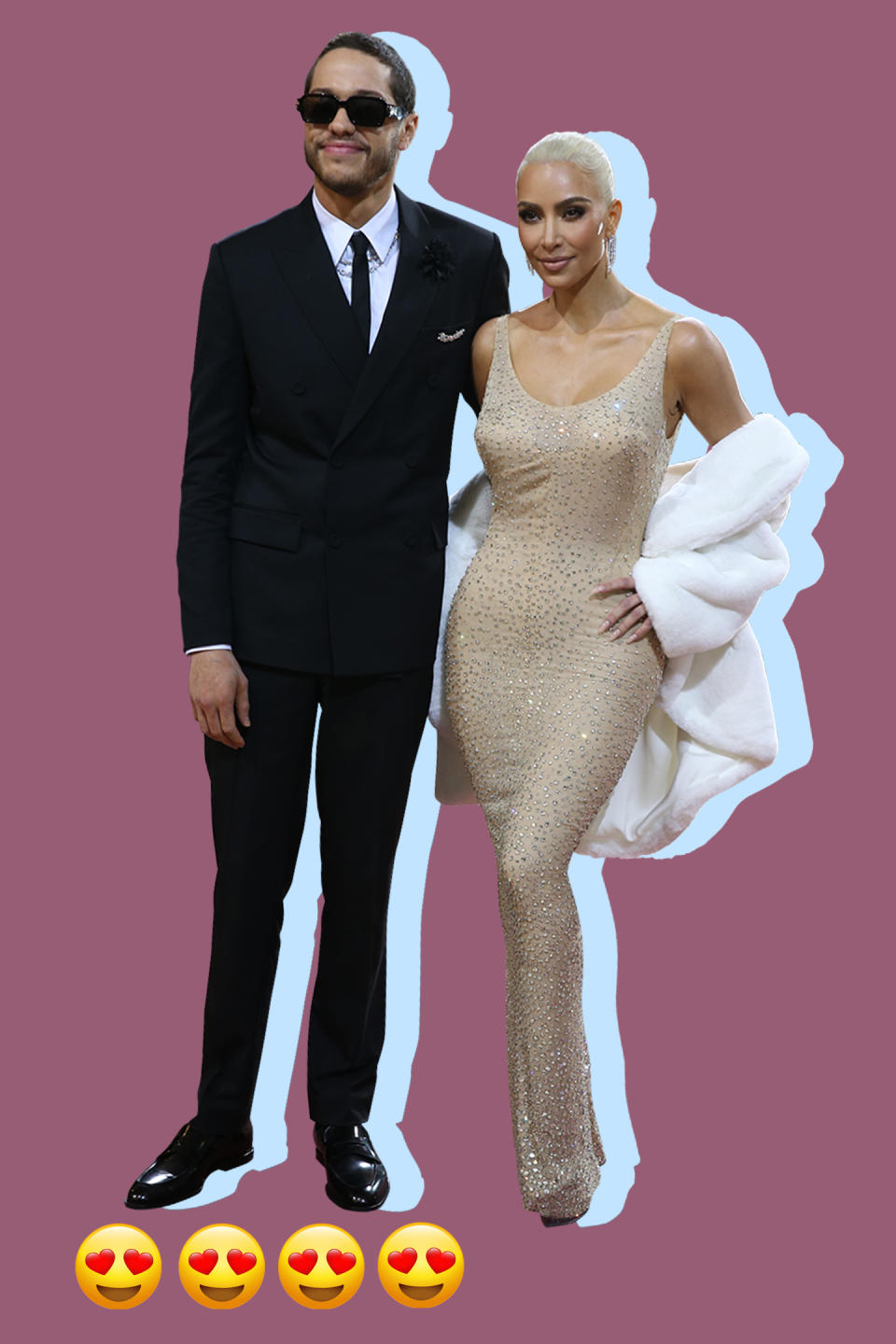 Pete Davidson and Kim Kardashian - Credit: Lexie Moreland/WWD