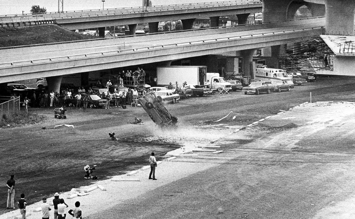 Wreckage marks the key scene filmed in Milwaukee for the movie "The Blues Brothers," shot in Milwaukee in August 1979.