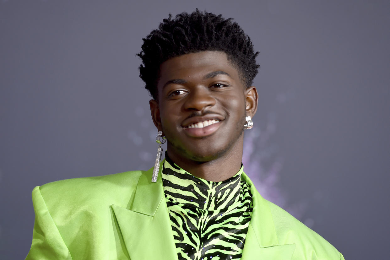 IMAGE: Lil Nas X arrives at the American Music Awards in 2019. (Jordan Strauss / Invision / AP file)