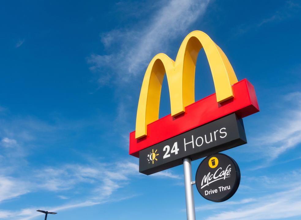 McDonalds Drive Through with a view of the golden arches in South Australia, Australia.