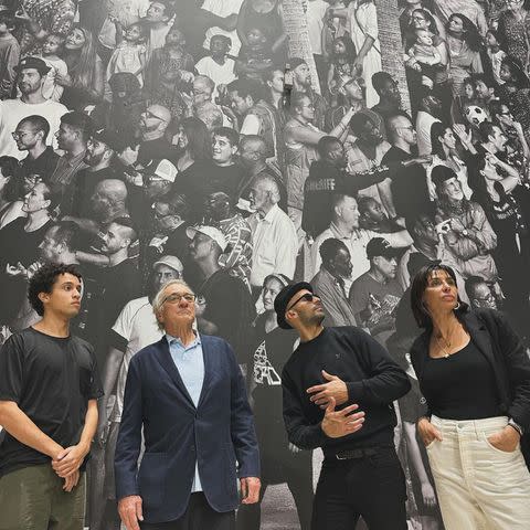 <p>Drena/Instagram</p> From left: Julian De Niro, Robert De Niro, artist JR and Drena De Niro at Art Basel Miami Beach.