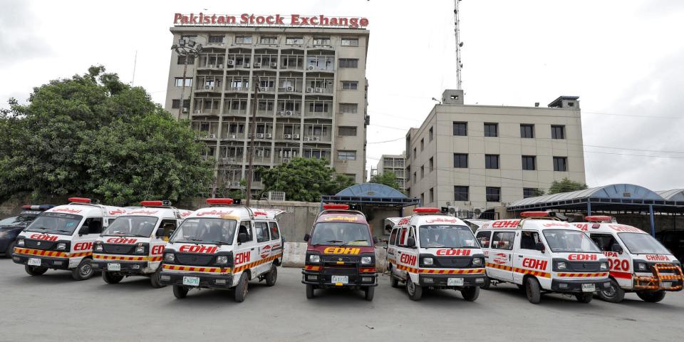 Pakistan Stock Exchange Karachi shooting gunmen attack