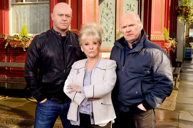 Barbara Windsor played Peggy Mitchell, mother of Grant (Ross Kemp) and Phil (Steve McFadden) between 1994 and 2009