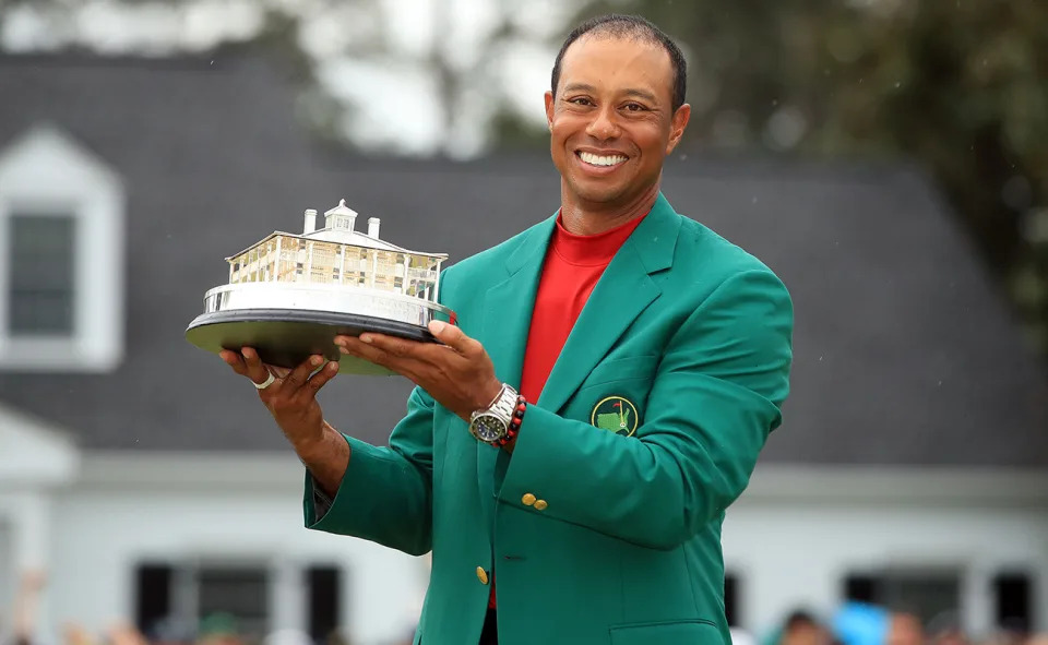 Tiger Woods, pictured here after winning the Masters in 2019. 