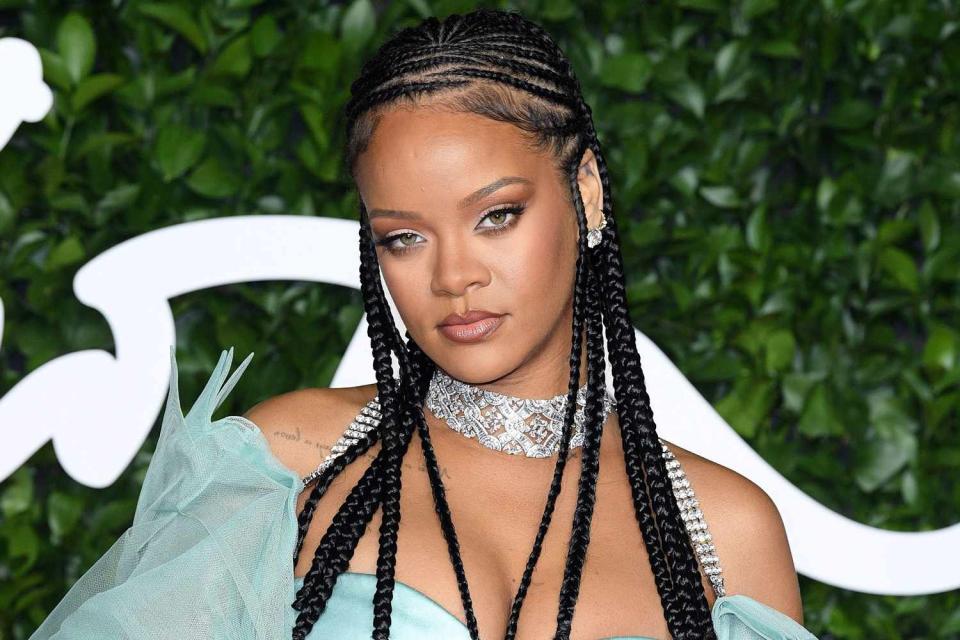 <p>Daniele Venturelli/Daniele Venturelli/WireImage</p> Rihanna arrives at The Fashion Awards 2019 held at Royal Albert Hall on December 02, 2019