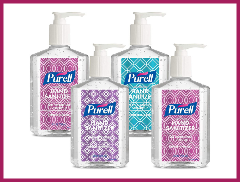 Purell Advanced Hand Sanitizer Refreshing Gel Design Series, Clean Scent, eight-ounce Pump Bottle (four-pack). (Photo: Amazon)
