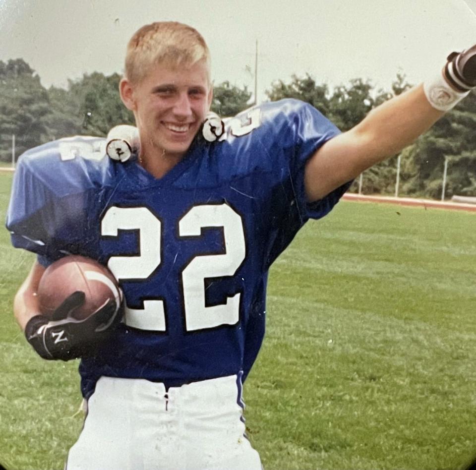 Darren Baldwin, pictured in 1993, was a member of the Worthington Kilbourne High School football team.