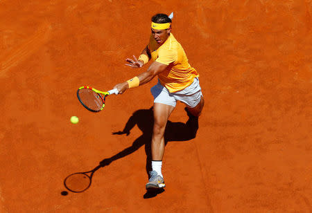 Tennis - ATP World Tour Masters 1000 - Italian Open - Foro Italico, Rome, Italy - May 19, 2018 Spain's Rafael Nadal in action during his semi final match against Serbia's Novak Djokovic REUTERS/Tony Gentile