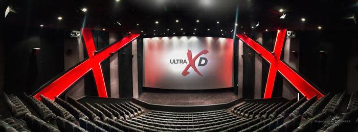 Flagship theater: The Ultra XD system allows Cinemaxx to provide two gigantic screens, with sizes equivalent to 370 55-inch televisions, in two studios capable of accommodating almost 1,000 audience members.