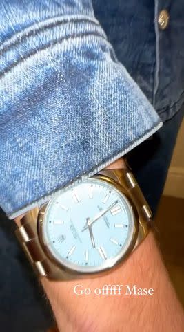 <p>Khloe Kardashian/ Instagram</p> Mason Disick displays his Rolex watch