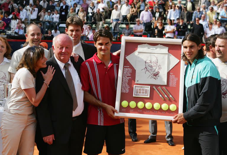 Federer y Nadal, en el Masters Series Hamburgo 2007: el suizo se consagró campeón. 