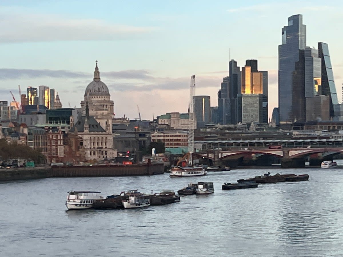 Dirty old river? Thames and City of London from the upper deck of bus SL6 crossing Waterloo Bridge at sunset (Simon Calder)