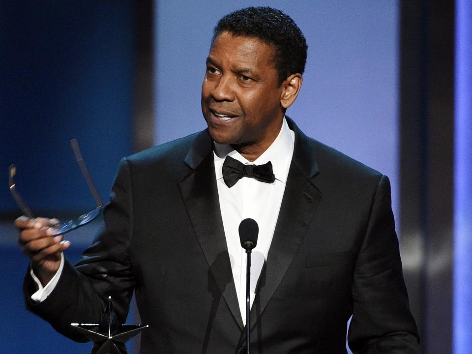Actor Denzel Washington addresses the audience during the 47th AFI Life Achievement Award ceremony honoring him at the Dolby Theatre, Thursday, June 6, 2019, in Los Angeles. (Photo by Chris Pizzello/Invision/AP)