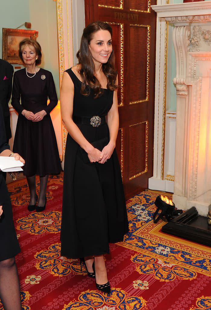 The Duchess mingled with guests before giving a speech at the charity event [Photos: Getty]