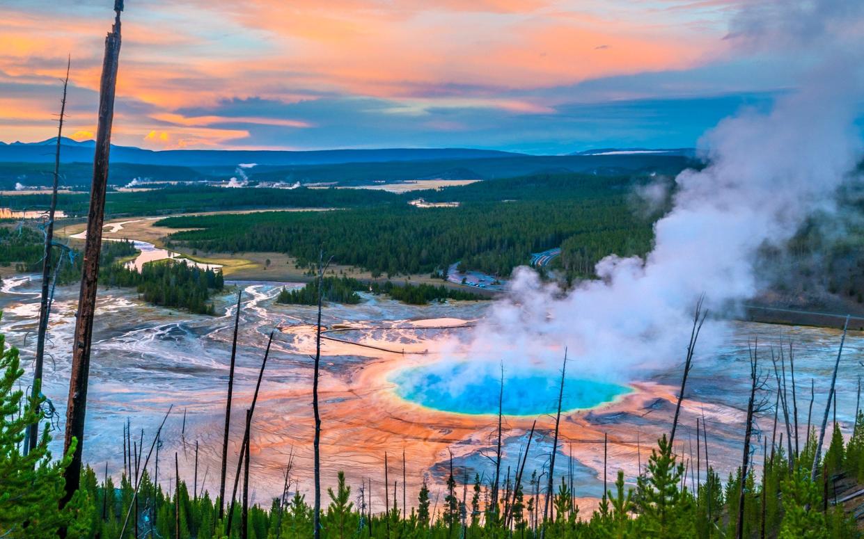 The Grand Prismatic Spring in Yellowstone National Park - iStockphoto