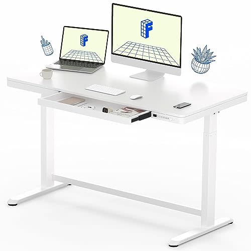 FLEXISPOT Comhar Electric Standing Desk with Drawers Charging USB A to C Port, Height Adjustabl…