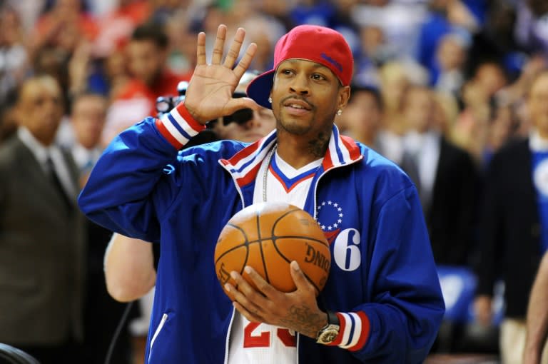 Former Philadelphia 76ers player Allen Iverson, pictured on May 22, 2012, was an 11-time NBA All-Star during 14 seasons in the league, where he averaged 26.7 points and 6.2 assists per game