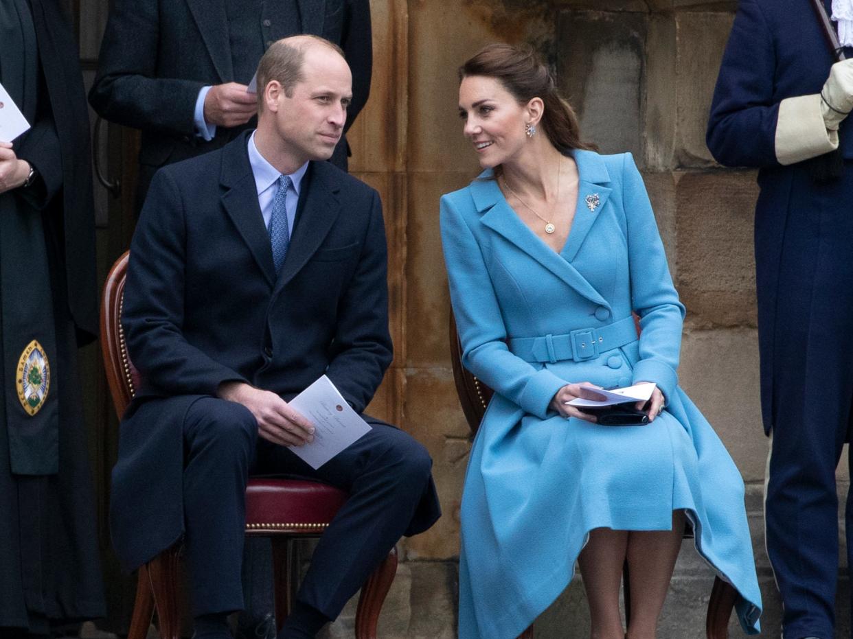 Prince William and Kate Middleton attend the  Beating of the Retreat at the Palace of Holyroodhouse on May 27, 2021  (Getty Images)