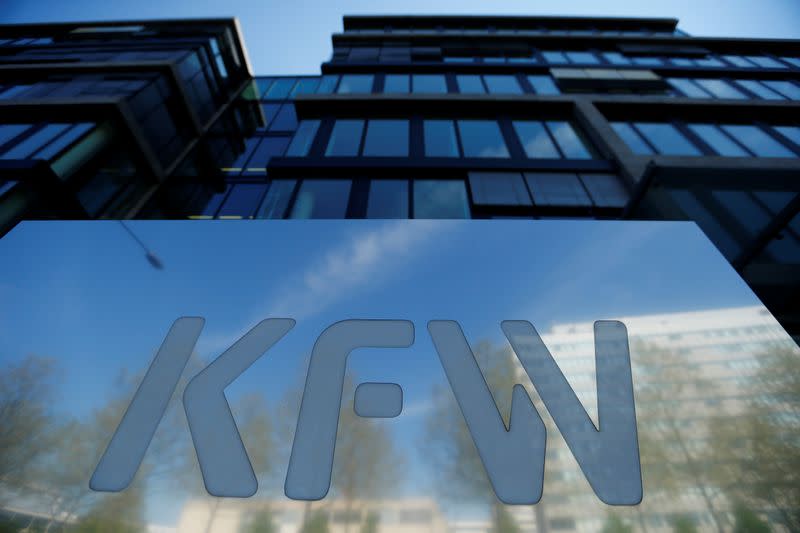 FILE PHOTO: The logo of KfW Bank is pictured at the bank's headquarters in Frankfurt