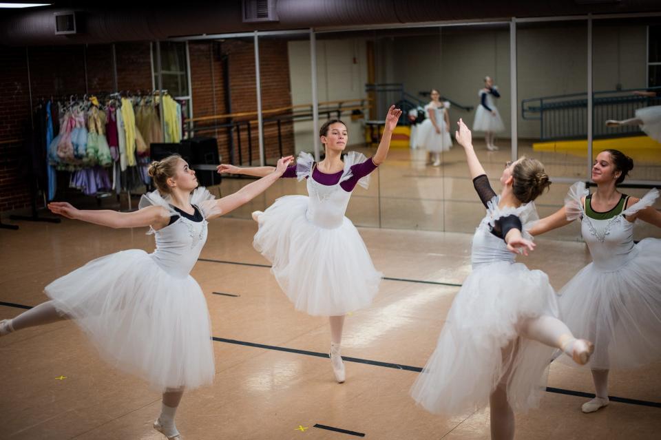 Dancers from Richland Academy of the Arts rehearse for "The Nutcracker Ballet."