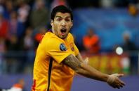 Football Soccer - Atletico Madrid v FC Barcelona - UEFA Champions League Quarter Final Second Leg - Vicente Calderon Stadium - 13/4/16 Barcelona's Luis Suarez Reuters / Sergio Perez Livepic