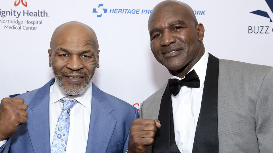 Mike Tyson and Evander Holyfield, pictured here at the Harold and Carole Pump Foundation Gala in 2019.