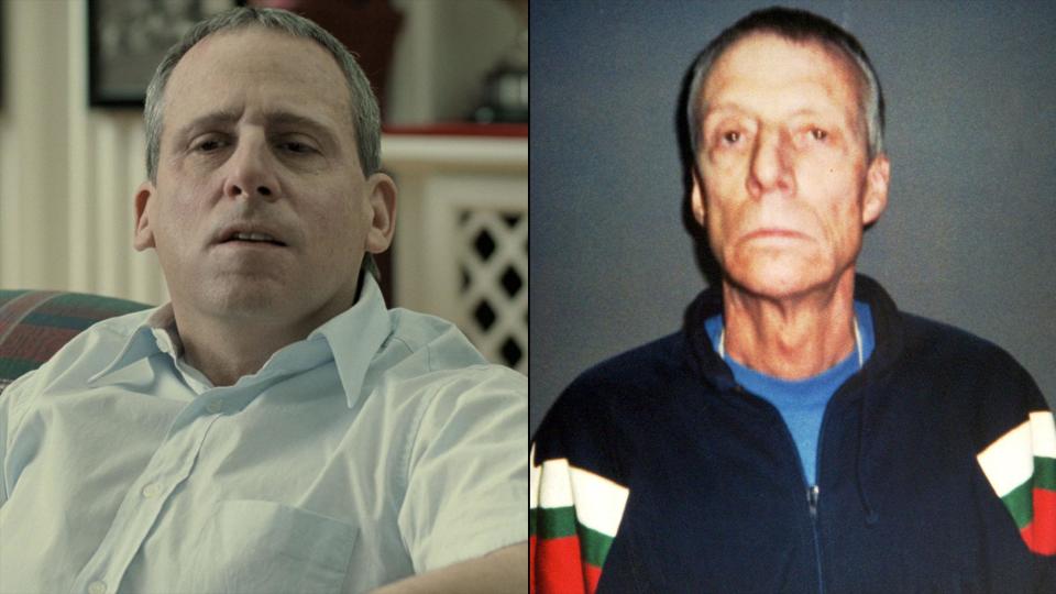 Steve Carell in 'Foxcatcher' and the real John E. du Pont (Sony Pictures Classics/AP)