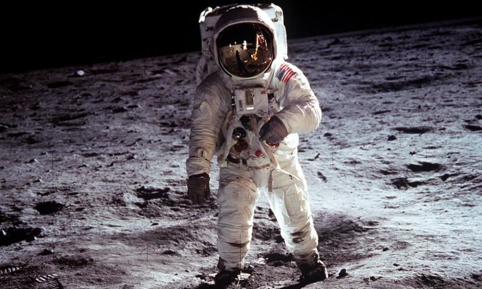 Buzz Aldrin photographed by Neil Armstrong on the moon, July 20, 1969.