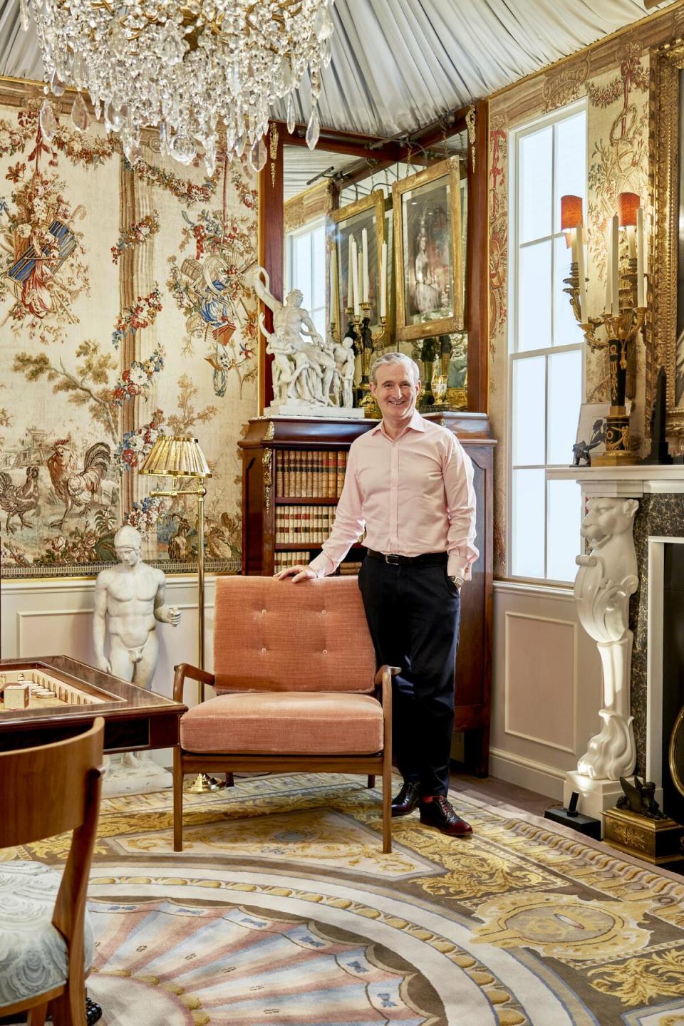 After its debut appearance at London’s Wow!house this summer, Tim Gosling’s ornate library will cross the channel to its forever home, the designer’s château in Normandy, France